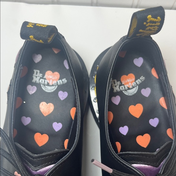 Dr. Martens 1461 Quad Heart Platform Shoes with Pink Heart Accents - Picture 10 of 14